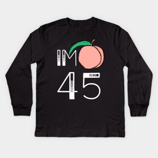 Impeach 45 TShirt - IM Peach 45 Anti-Trump Shirt - Peach Fruit Kids Long Sleeve T-Shirt